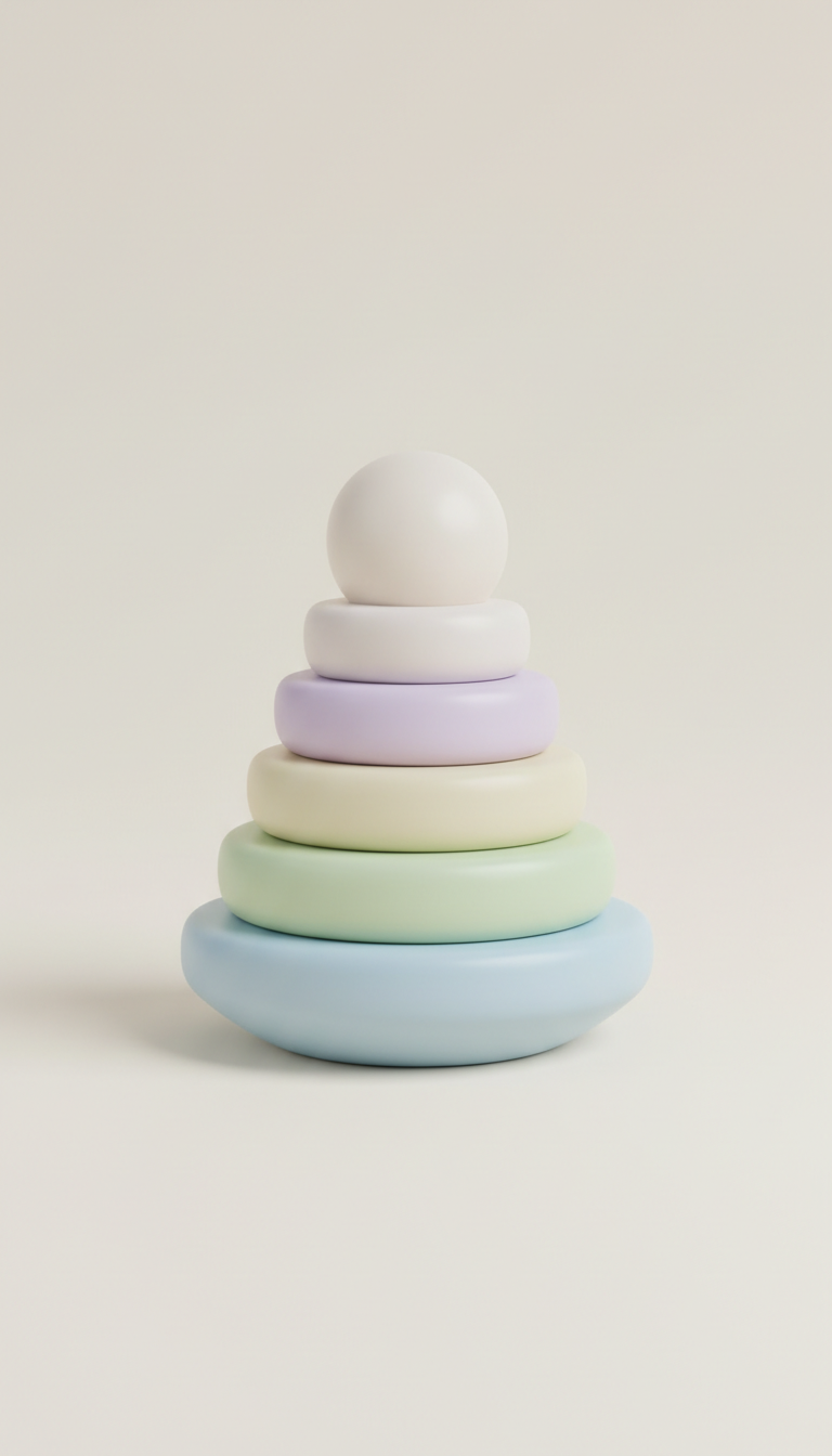 Pastel Stacking Tower With Soft Edges
