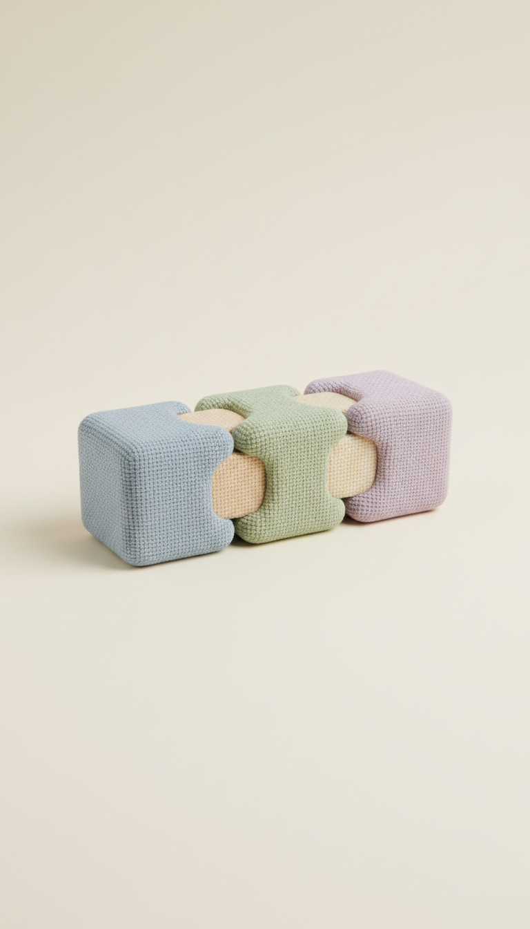 Textured Puzzle Blocks For Sensory Play